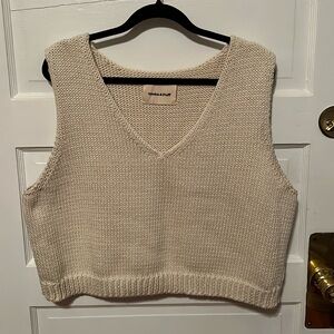 Misha & Puff cream string colored v neck box vest size 2